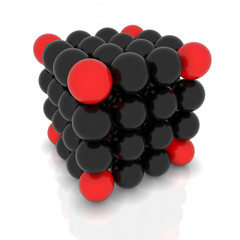 vector abstract molecules in two colors isolated on white