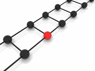 vector abstract molecules in two colors