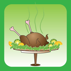 Roast chicken with salad