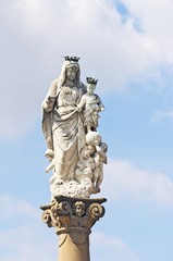 The detail of the pillar, Madonna with Jesus child