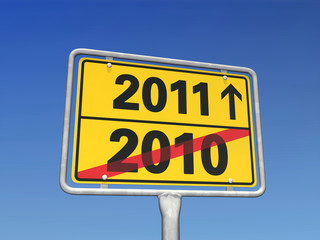 Jahreswechsel-Schild 2010 - 2011