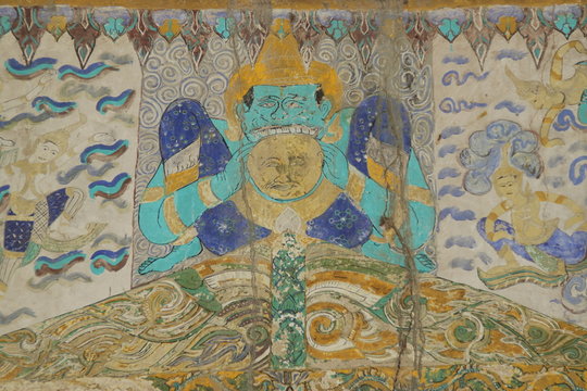 old painting, Wat Sra Bua Kaeo, Nong Song Hong, Khon Kaen