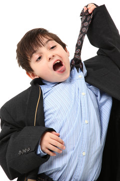 Adorable Boy in Over Sized Suit