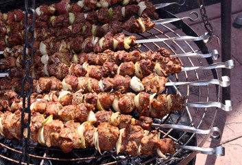 meat on fire