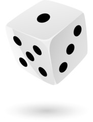 White Dice isolated on white