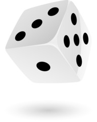 White Dice isolated on white