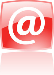 Red email isolated on white