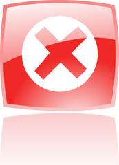 Obraz premium Red glossy error isolated on white