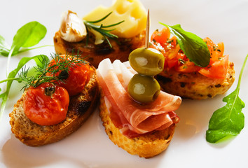 Bruschette, italian toasted bread