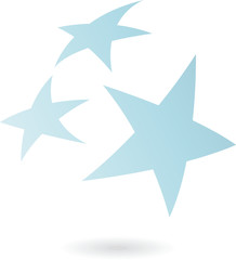 Blue stars isolated on white