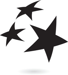 Black stars isolated on white