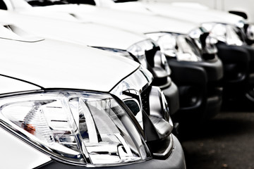 Fleet of White Cars and trucks © bezidroglio