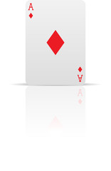 Suit diamonds card isolated on white