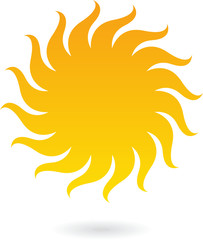 Sun icon isolated on white