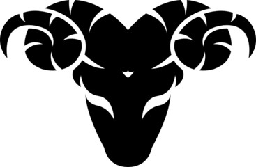 Black aries isolated on white