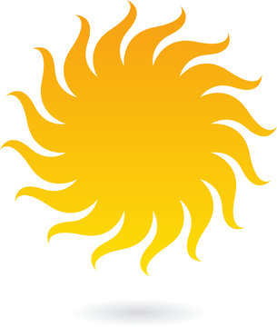 Sun icon isolated on white