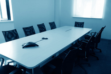 closeup of modern business meeting rooms and telephone