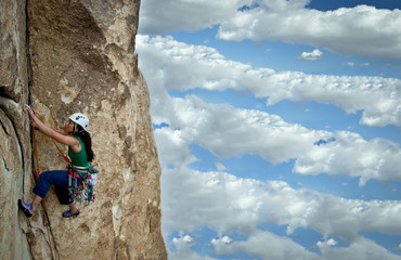Fototapeta premium Female rock climber.