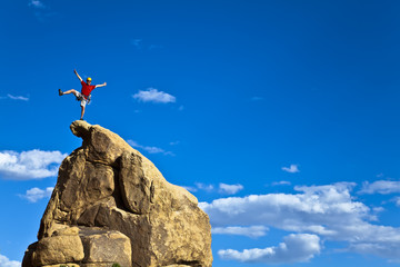 Climber on the summit.
