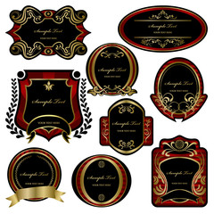 Abstract decoration labels set