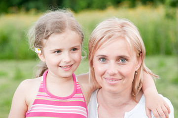 Little girl with mother