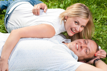 Loving couple in park