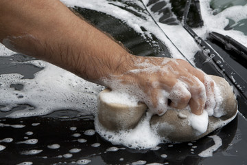 Washing car