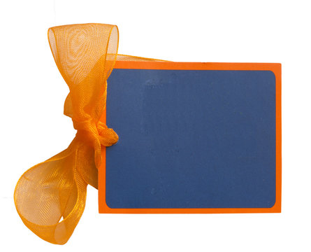 Blue Tag With Orange Bow