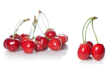red cherry isolated on white