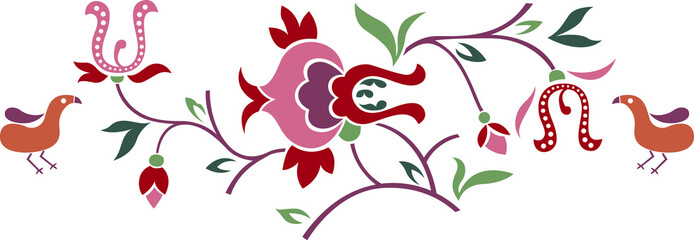 bird and flower emblem