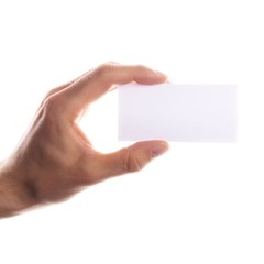 Obraz premium hand and blank paper