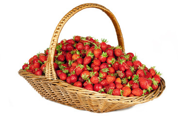 Fototapeta na wymiar Strawberries in Basket on white background