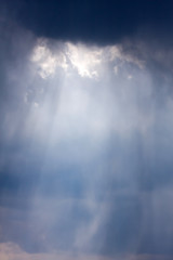 Fototapeta premium Storm clouds with sunlight