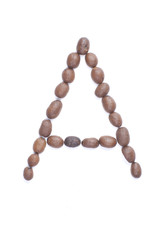 Coffee alphabet isolated on white backgroung