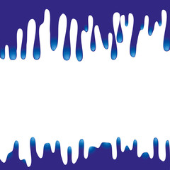 Blue paint dripping up and down, vector illustration