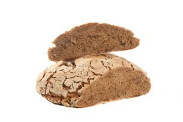 homemade bread isolated on white