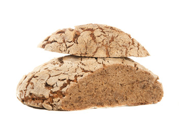 homemade bread isolated on white