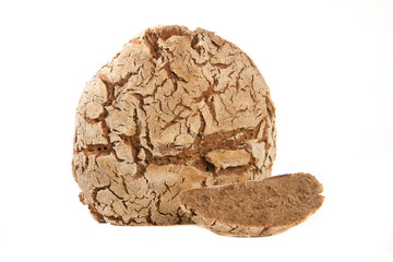 homemade bread isolated on white