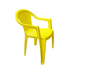 Bright yellow plastic chair