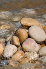 zen stones on a seashore