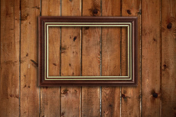 frame on wooden wall