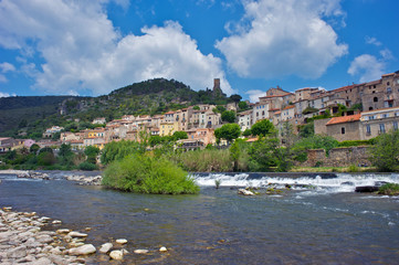 Fototapeta premium The village of Roquebrun in the Languedoc