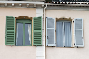 Windows and shutters. Cannes. Cote d'Azur. France