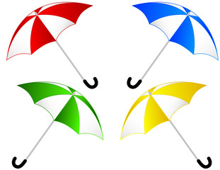 set of colored umbrellas