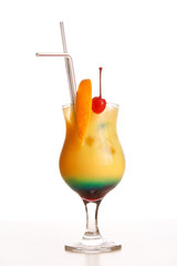 Tropical cocktail in glass