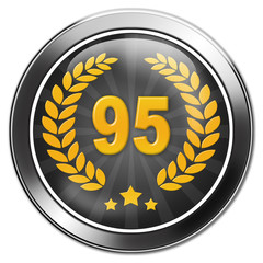 Naklejka premium 95. Birthday, Geburtstag, button, siegel, stempel