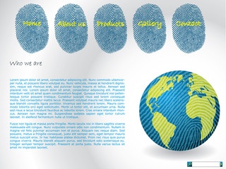 Website template with fingerprints