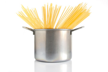 pot with spaghetti