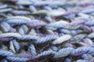 blue, white and black knit texture woolen threads