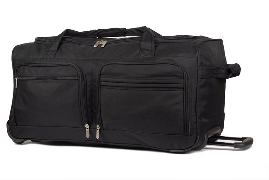 grand sac de voyage noir &agrave; roulettes